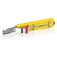 C.K T10280 JOKARI J10280-Cuchillo Pelacables Secura Nº 28H con Cuchilla en Forma de Gancho (Ø 8-28 mm)- Amarillo